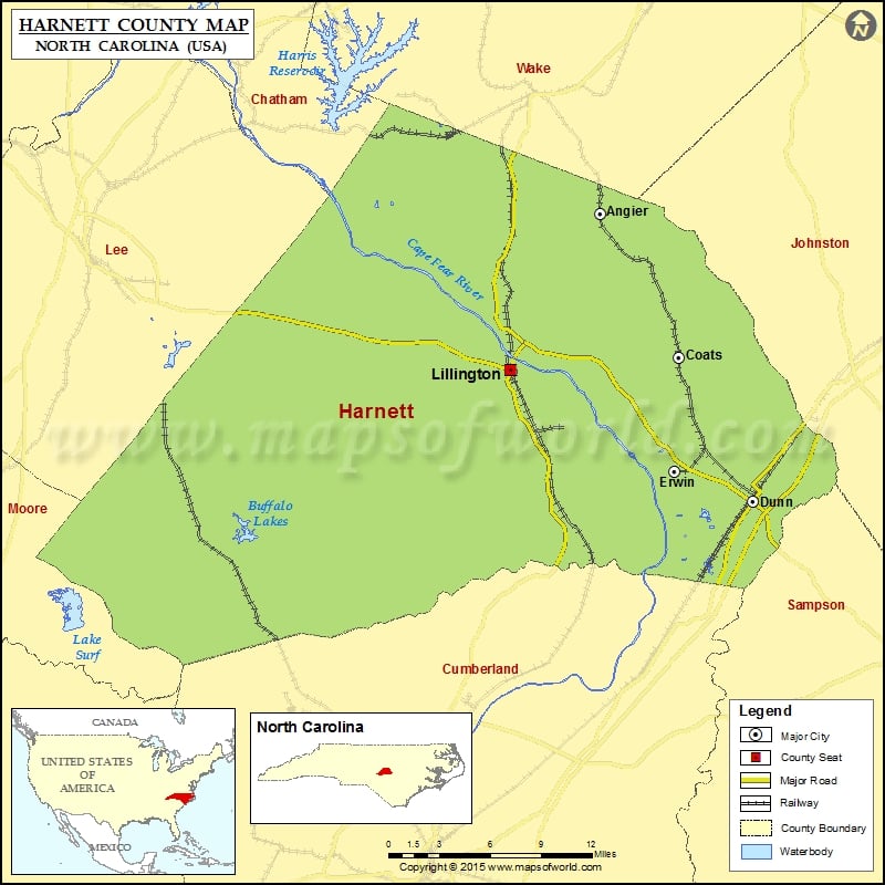Harnett County Map