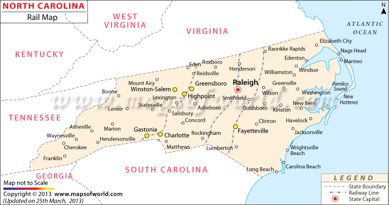 North Carolina Railroad Map