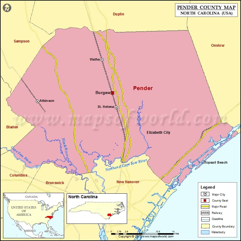 Pender County Map