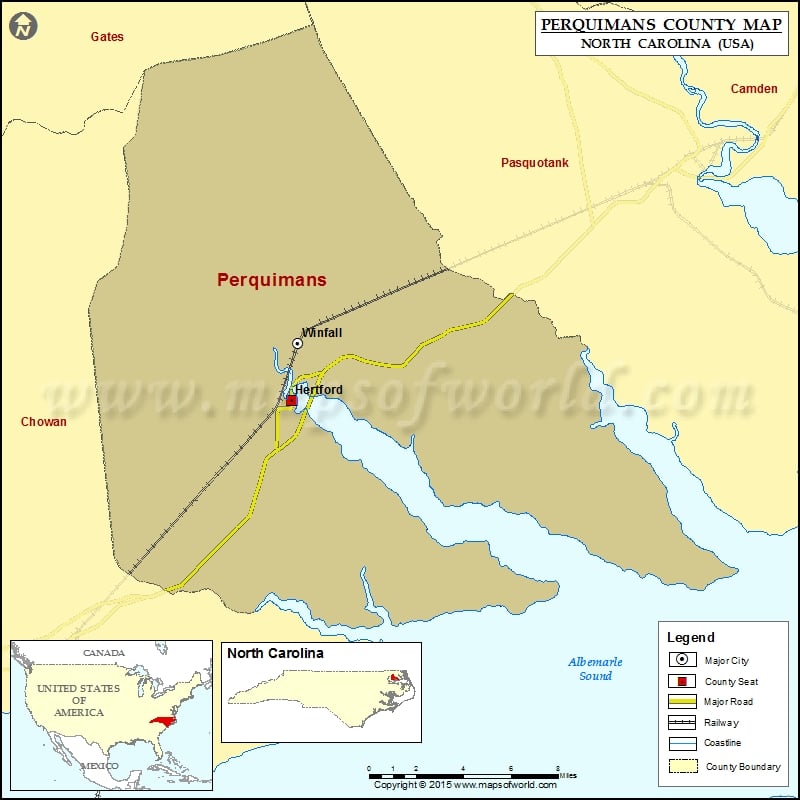Perquimans County Map