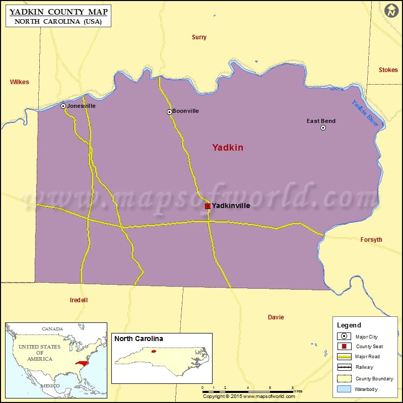 Yadkin County Map