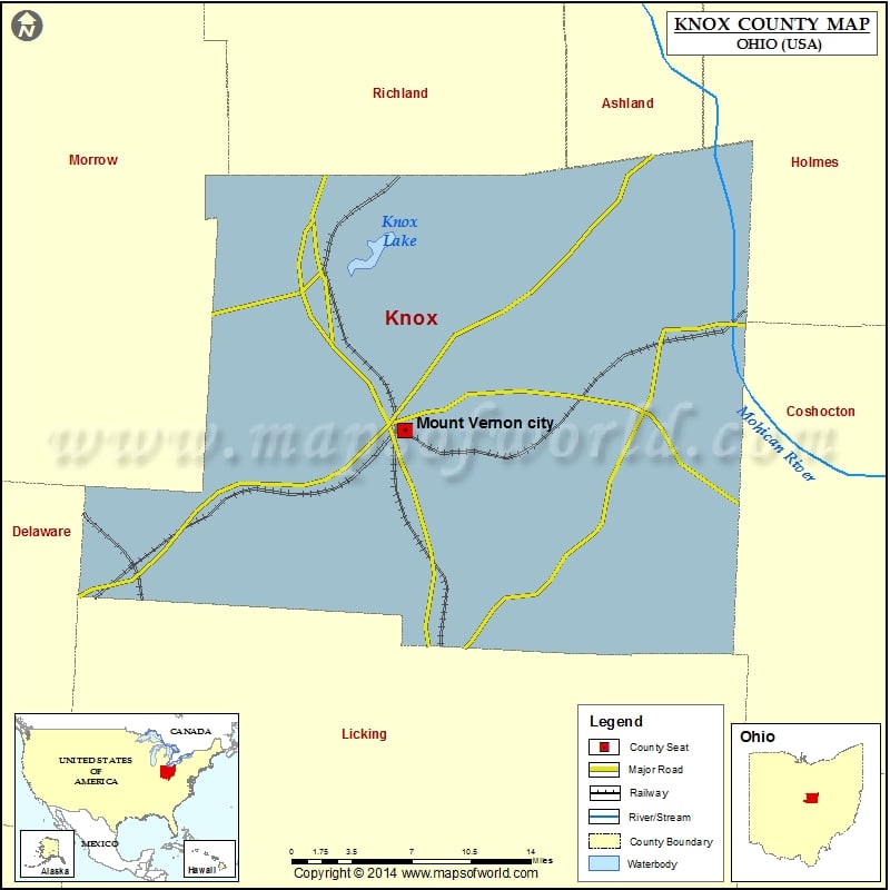 Knox County Map, Ohio