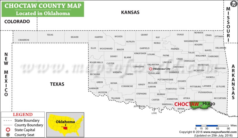 Choctaw County Map, Oklahoma