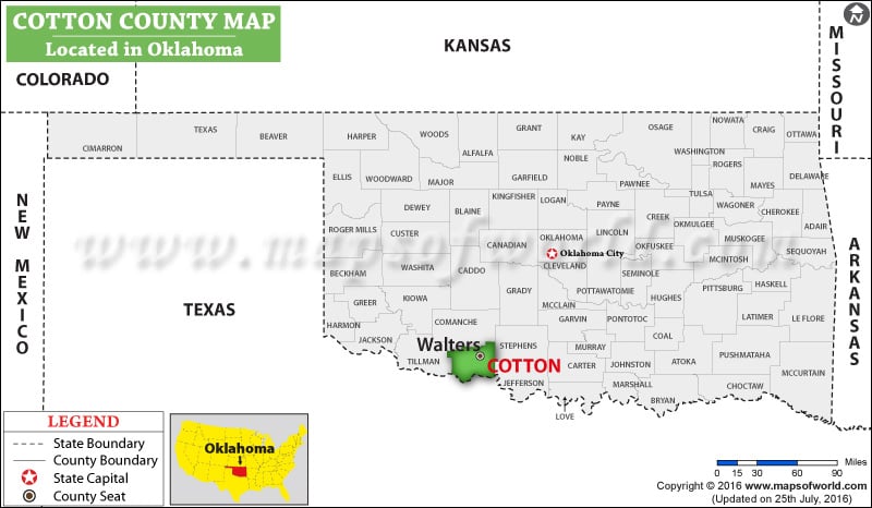Cotton County Map, Oklahoma