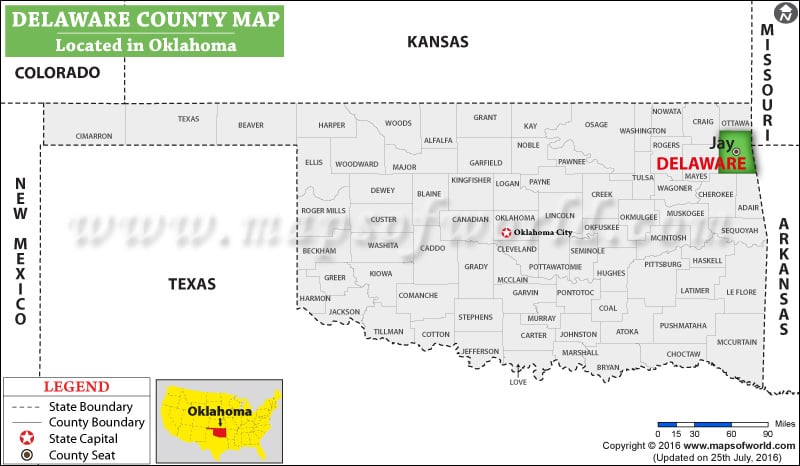 Delaware County Map, Oklahoma