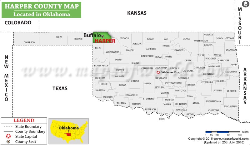 Harper County Map, Oklahoma