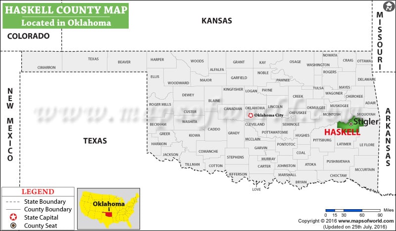 Haskell County Map, Oklahoma
