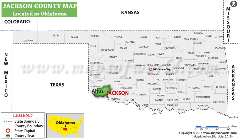 Jackson County Map, Oklahoma