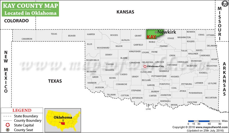 Kay County Map, Oklahoma