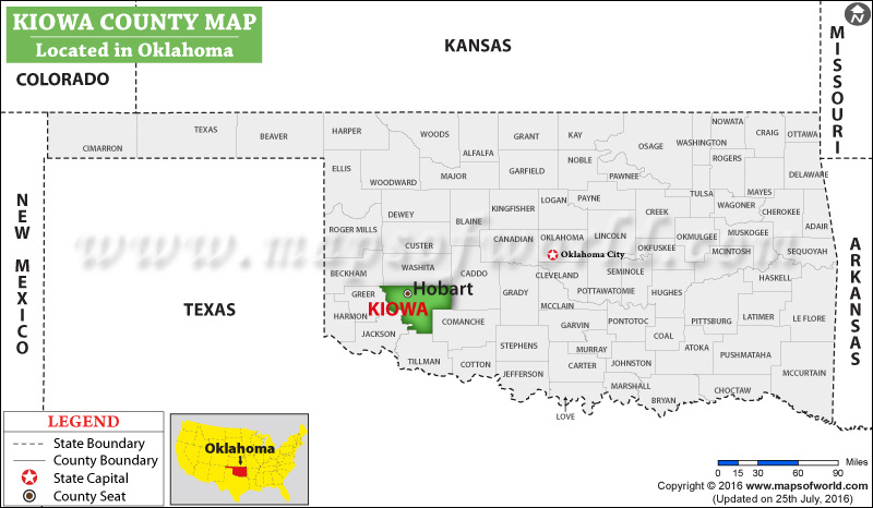 Kiowa County Map, Oklahoma