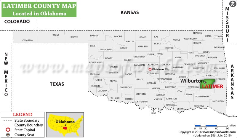 Latimer County Map, Oklahoma
