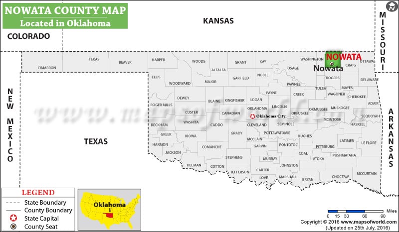 Nowata County Map, Oklahoma