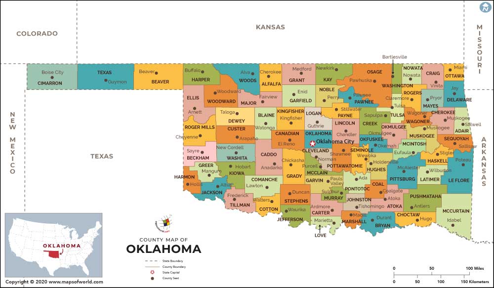 Oklahoma County Map, Oklahoma