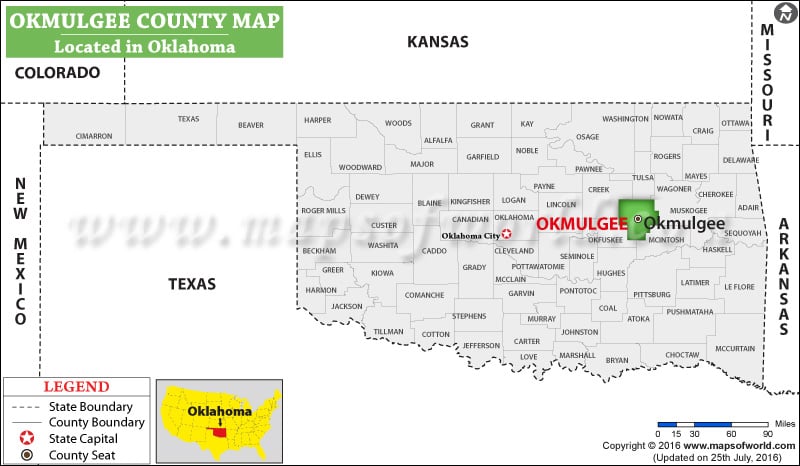 Okmulgee County Map, Oklahoma