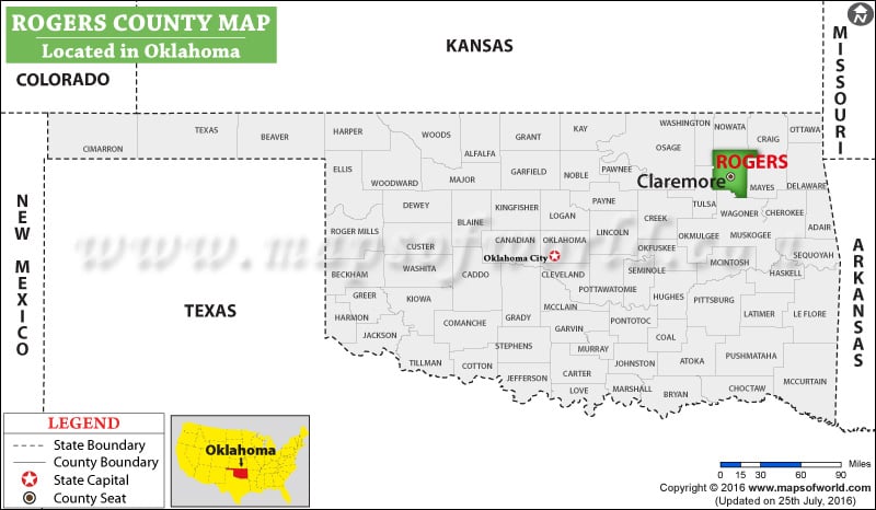 Rogers County Map, Oklahoma