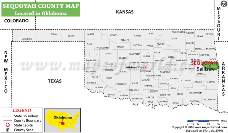 Sequoyah County Map, Oklahoma