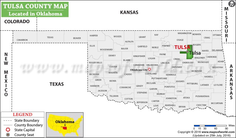 Tulsa County Map, Oklahoma