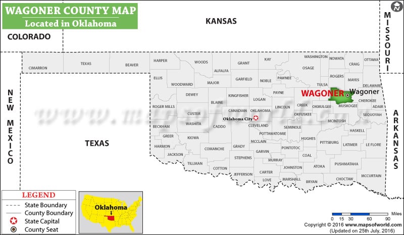 Wagoner County Map, Oklahoma