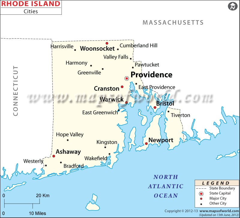 Rhode Island Cities Map