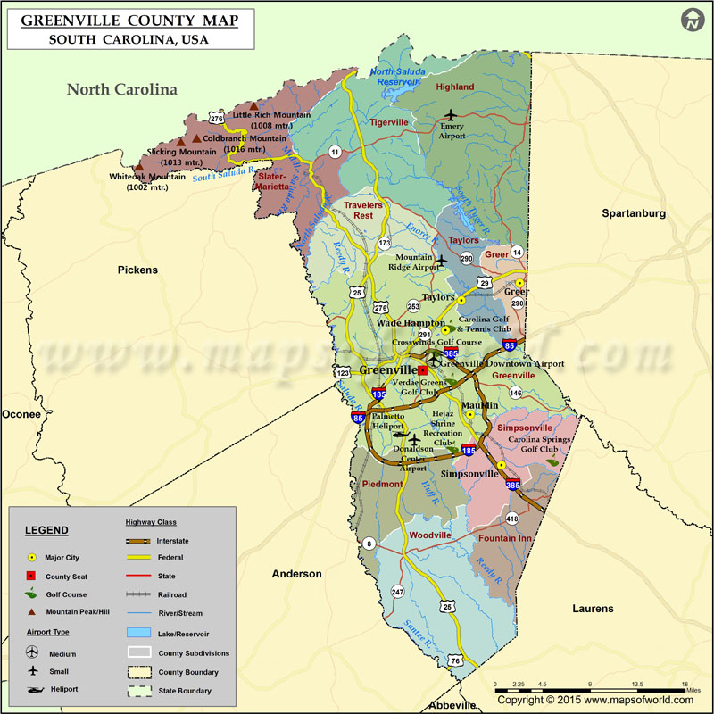 Greenville County Map 