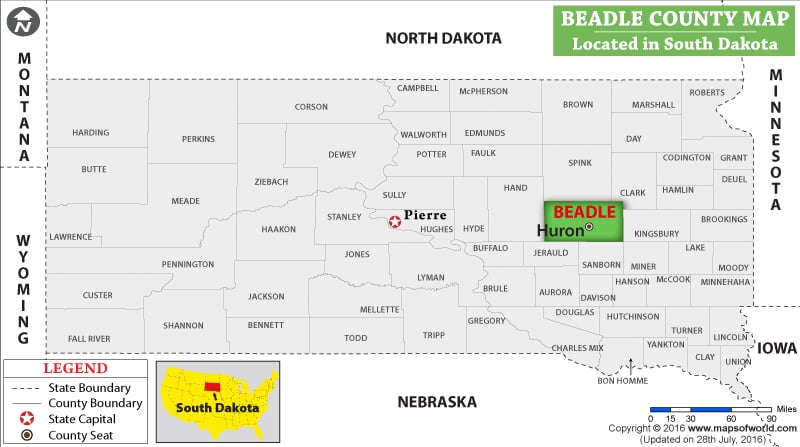 Beadle County Map, South Dakota