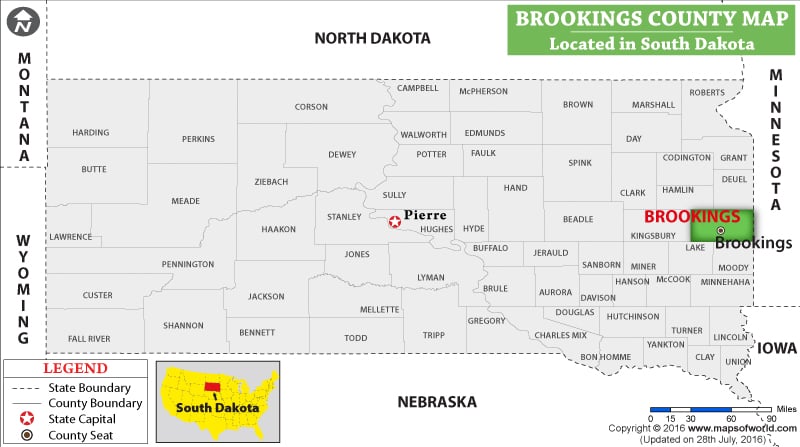 Brookings County Map, South Dakota