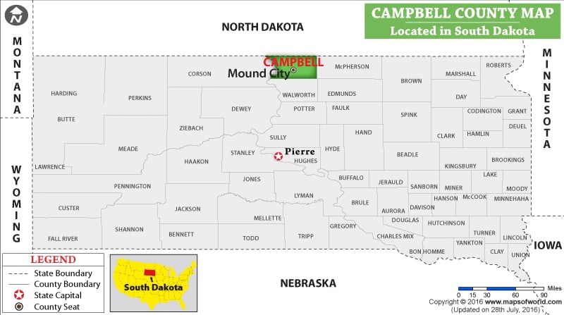 Campbell County Map, South Dakota
