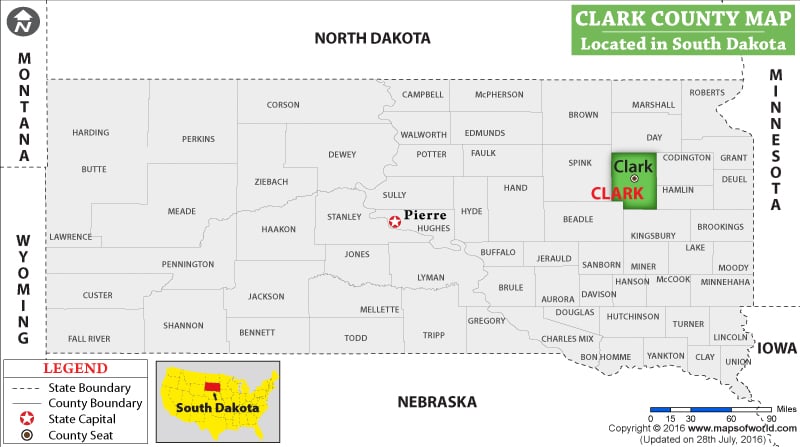Clark County Map, South Dakota