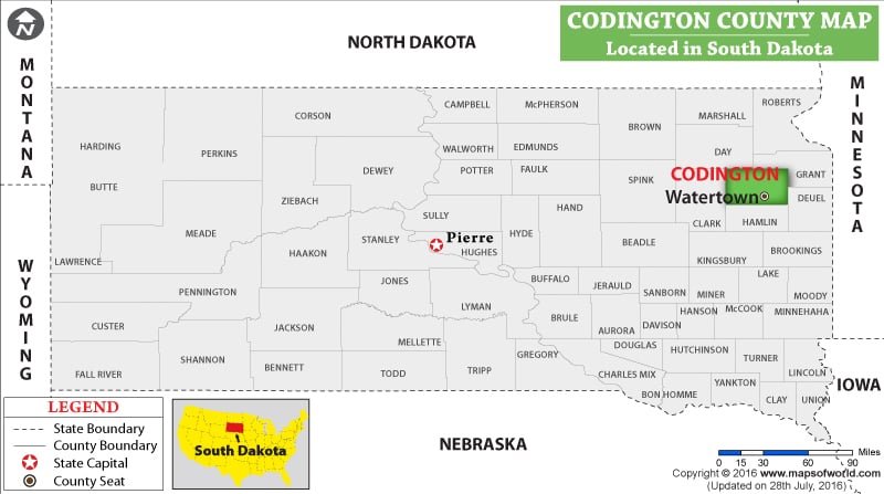 Codington County Map, South Dakota