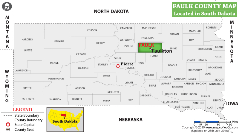 Faulk County Map, South Dakota
