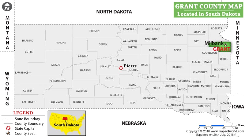 Grant County Map, South Dakota