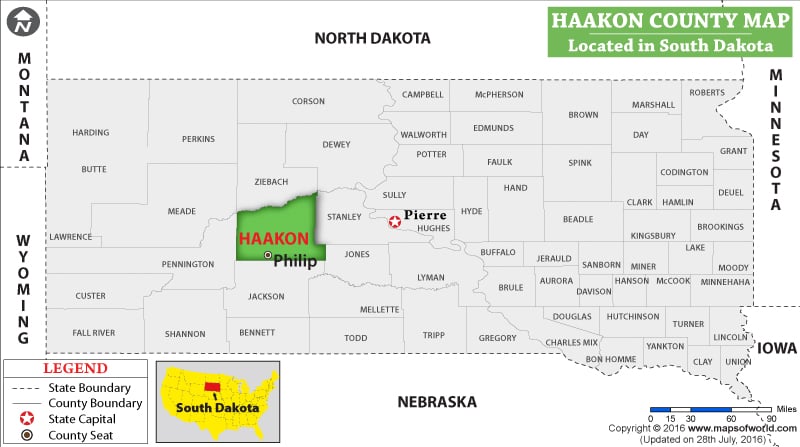 Haakon County Map, South Dakota