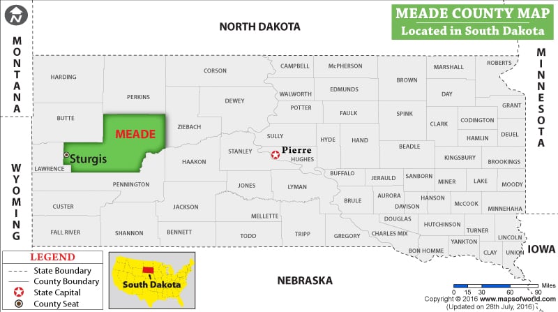 Meade County Map, South Dakota