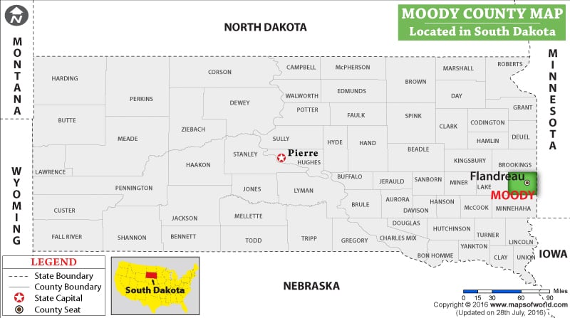 Moody County Map, South Dakota