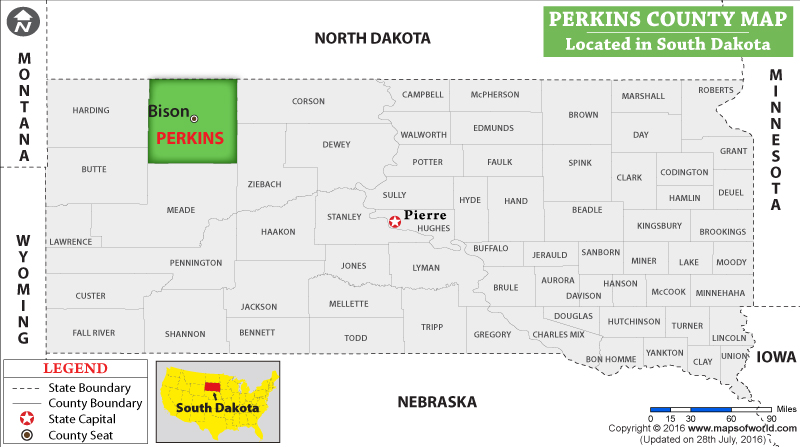 Perkins County Map, South Dakota