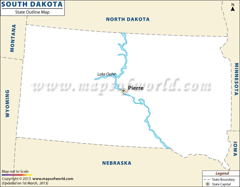 Blank Map of South Dakota