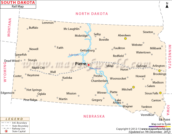 South Dakota Rail Map