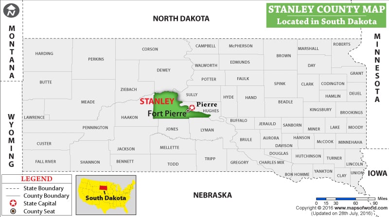 Stanley County Map, South Dakota