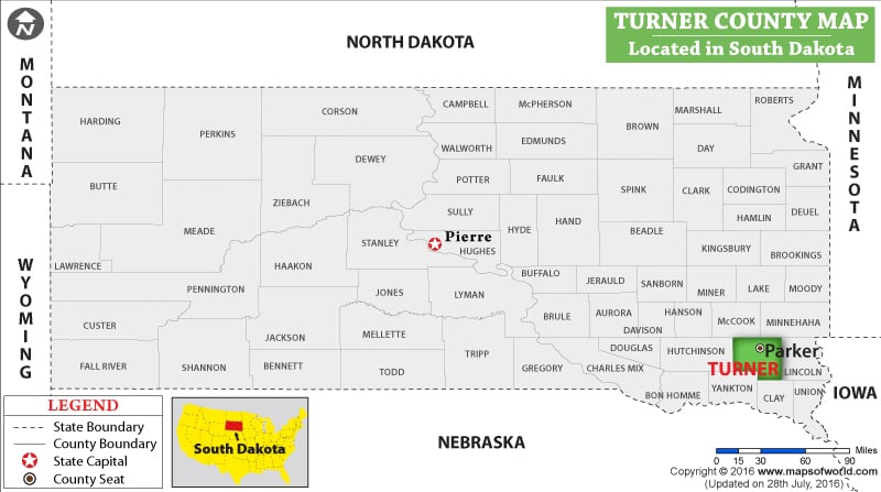 Turner County Map, South Dakota
