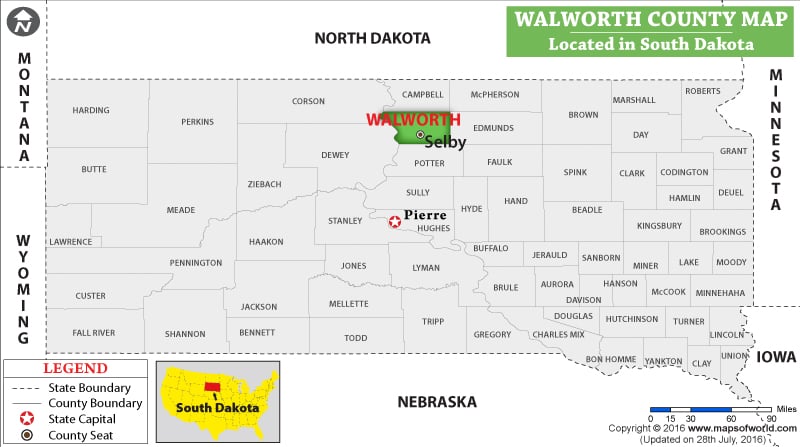 Walworth County Map, South Dakota