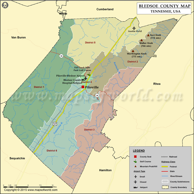 Bledsoe County Map 