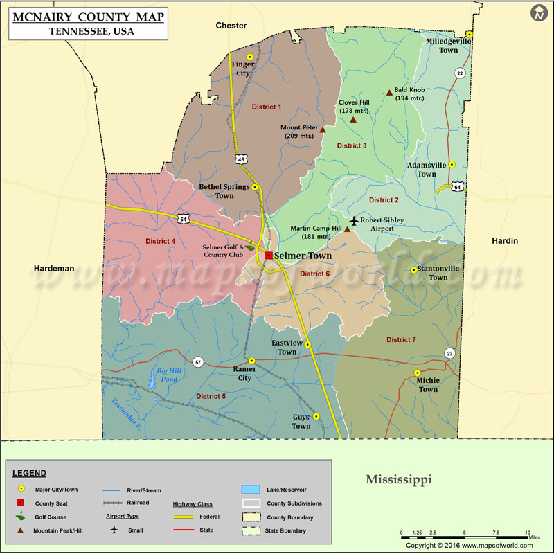 McNairy County Map, TN  Map of McNairy County Tennessee