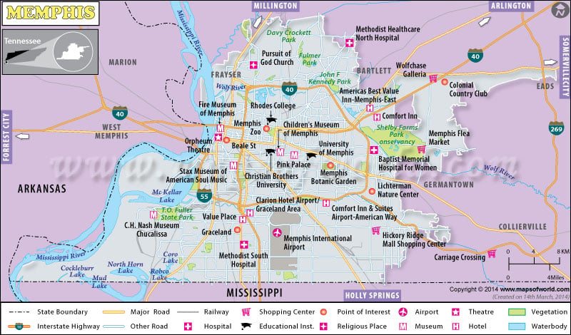 Memphis Tennessee Map