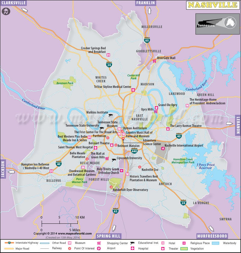 Nashville USA Map