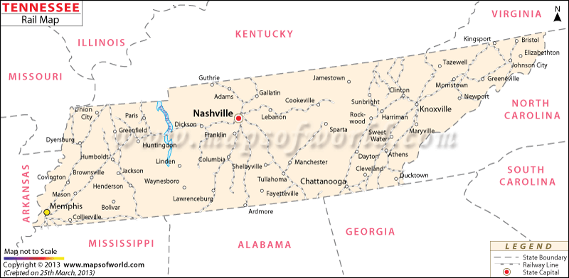Tennessee Railroad Map