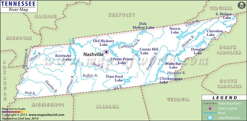 Major Rivers In Tennessee