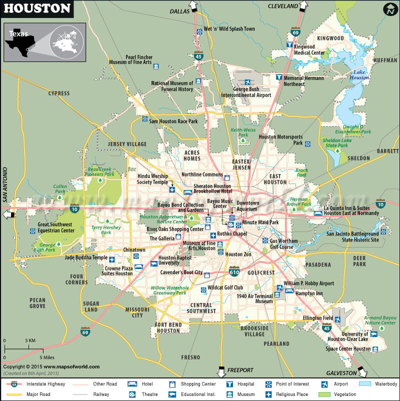 Houston Map, Texas