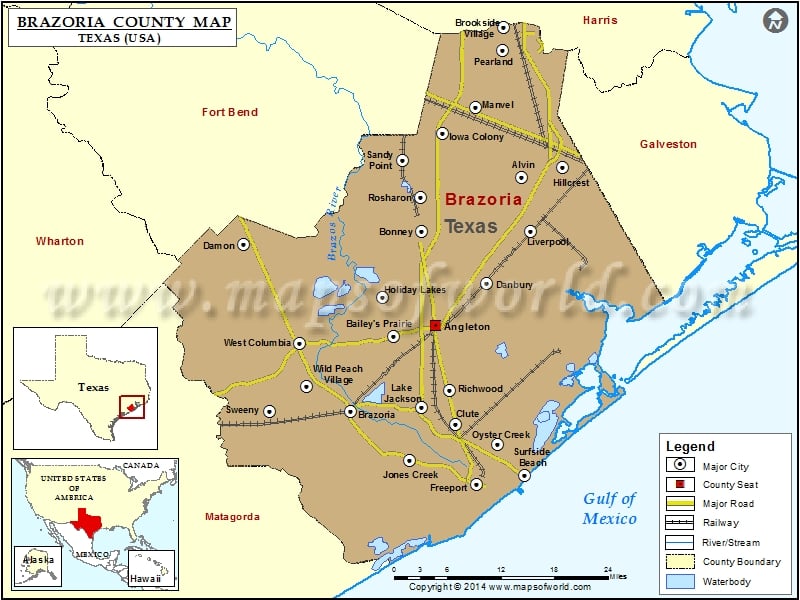Brazoria County Map, Texas