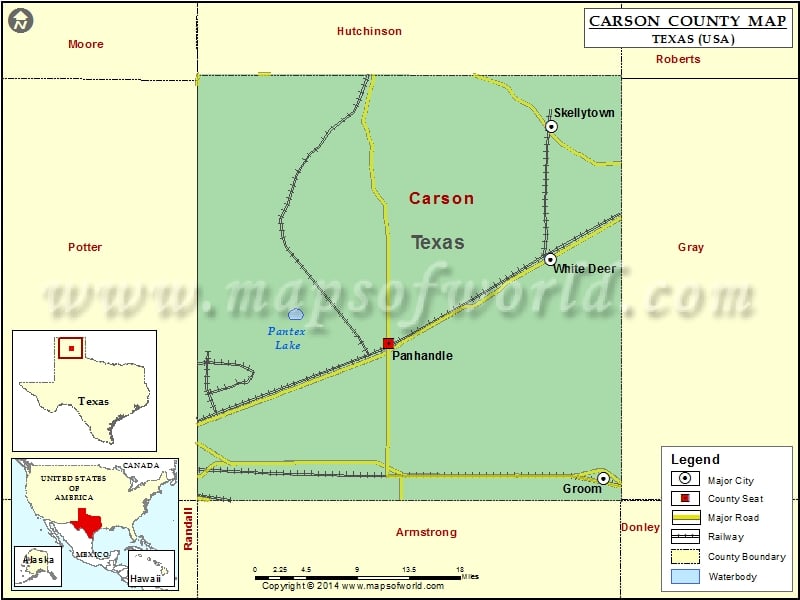 Carson County Map, Texas