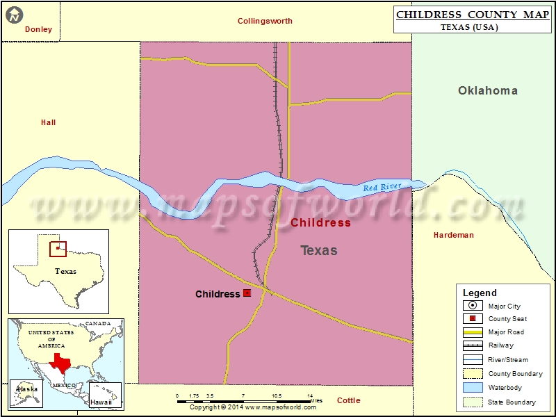 Childress County Map, Texas